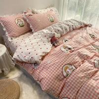 美帮汇风全棉全棉四件套小清新韩式床上用品宿舍床单三件套儿童被套4