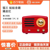 猫王灵感贴贴磁吸蓝牙小音箱响冰箱贴女生日礼物 嬉皮红