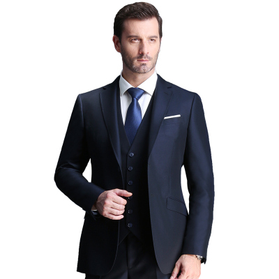 培罗蒙/BAROMON春秋中年男士商务西服套装修身型婚庆礼服结婚西装套装ETZB5321