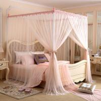 美帮汇落地三开公主蚊帐加密加大蚊帐不锈钢烤漆支架蚊帐1.5/1.8双人
