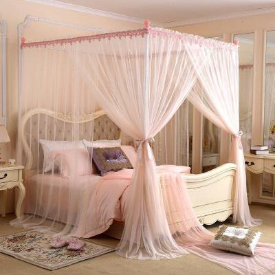 美帮汇落地三开公主蚊帐加密加大蚊帐不锈钢烤漆支架蚊帐1.5/1.8双人