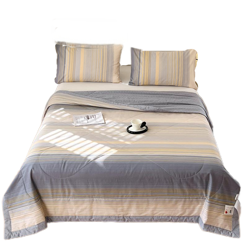 缎暮 夏季全棉夏凉被无印风贴肤空调被 多色可选 200*230CM 条