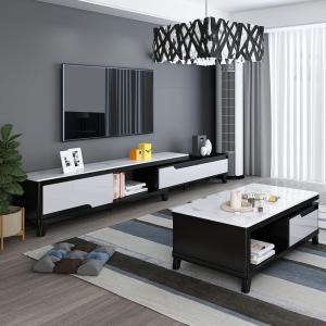 岩板大理石电视柜茶几组合现代简约套装客厅小户型可伸缩北欧家具