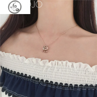 日韩版简约好运福字如意锁头钛钢镀金短款项链女锁骨链送女友闺蜜 JiMi