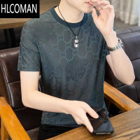 HLCOMAN中国风冰丝短袖T恤男夏季国潮圆领半袖薄款速干男士上衣运动体恤