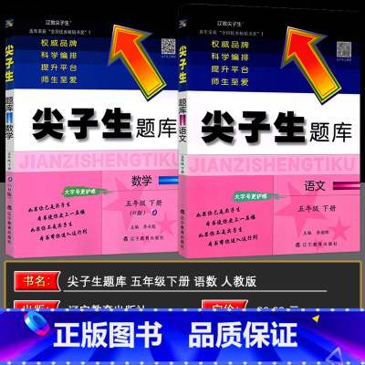 语文数学 五年级下 [正版]2025春 尖子生题库五年级语文数学下册人教版小学生同步提分题库5年级下册教辅R版 辽宁教育