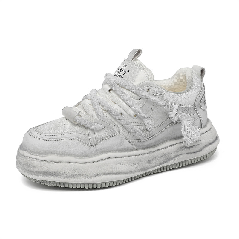 MM溶解底隐形增高鞋7CM男女同款小众休闲板鞋原创情侣厚底面包鞋