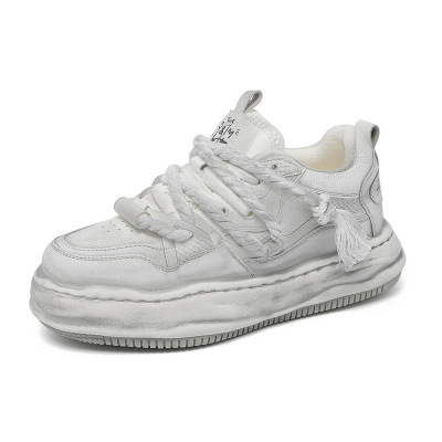 MM溶解底隐形增高鞋7CM男女同款 小众休闲板鞋原创情侣厚底面包鞋