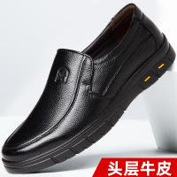 头层牛皮凉鞋男士新款夏季透气洞洞皮鞋中老年休闲软底防滑爸爸鞋_179