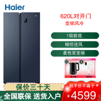 海尔(Haier)对开门冰箱620升大容量 一级能效智能双变频风冷 大冷冻空间电冰箱BCD-620WLHSSEDB9