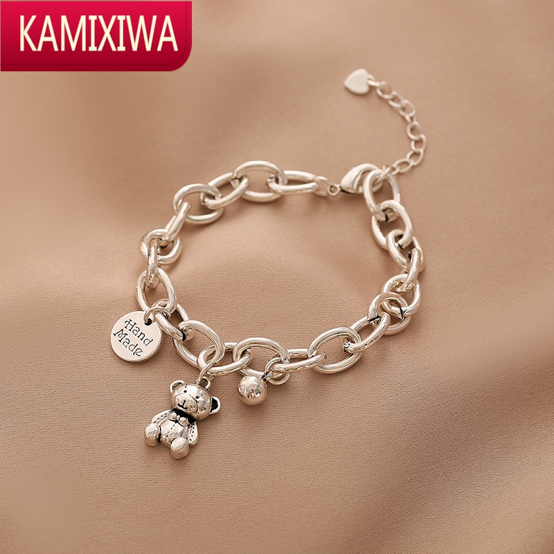 可爱小熊手链女冷风淡网红闺蜜手镯甜酷个性粗链条蹦迪手串 kamixiwa