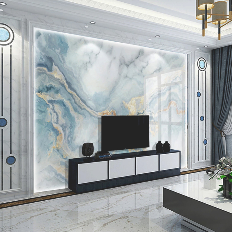 轻奢闪电客大理石纹电视背景墙瓷砖新中式客厅现代简约装饰影视墙地板