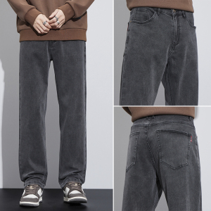 金盾(KIN DON)男装牛仔裤男秋冬季新款宽松直筒浅蓝色弹力休闲长裤大码肥佬裤胖子裤42码