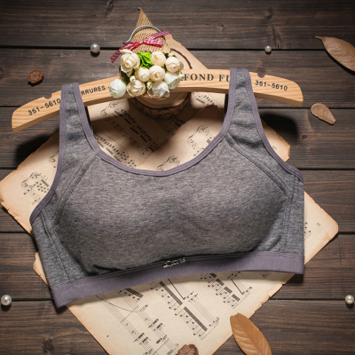 HLCOMAN棉透气小胸平胸无钢圈薄背心学生高中少女内衣运动抹胸裹胸文胸抹胸