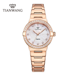 天王女士表石英手表时尚气质高档女表高颜值小香风母贝腕表31356 玫瑰金色女表