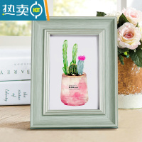 敬平相框摆台8寸7寸6寸10定制4K8开创意美式做旧画框儿童相片相架复古 做旧玉 B5摆台[可放18*25.5cm]