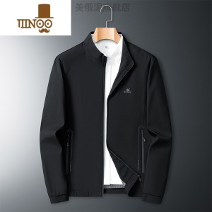 YANXU爸爸外套款2023新款商务休闲男装立领中年夹克男士西装中老年