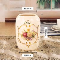 小花瓶陶瓷电视柜北欧式创意简约装饰品摆件客厅插花干花花瓶水养 三维工匠 D款26*13*16