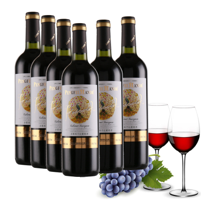 六瓶PengfeiManor法国原酒进口红酒金孔雀干红葡萄酒750ml*6瓶整箱装