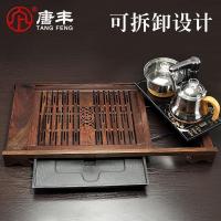 家柏饰(CORATED)黑檀盘实木排水功夫茶台四合一智能泡茶电热炉茶具茶海z
