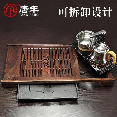 家柏饰(CORATED)黑檀盘实木排水功夫茶台四合一智能泡茶电热炉茶具茶海z