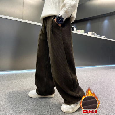 男童秋冬款裤子加绒加厚新款儿童冬季休闲长裤一体绒大童冬装