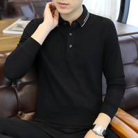 啄木鸟男士长袖t恤2025新款春秋季翻领polo衫男款体恤上衣服男装