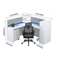 臻远 GWA-001 职员办公桌现代简约员工卡座屏风工作位可定制L型单人位