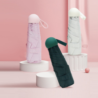 红叶(Hong Ye)太阳伞五折胶囊伞迷你口袋伞防晒防紫外线遮阳伞折叠晴雨伞女3569