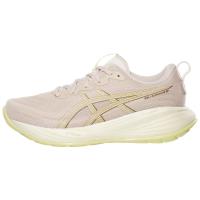 ASICS跑步鞋女轻便缓震透气舒适响应迅速持久耐用浅色系金色条纹