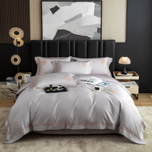 汉司家纺 200*230 丝滑裸感天丝棉蕾拉款 床上四件套 (计价单位:套)银灰 透气干爽 光滑柔软 强力持久