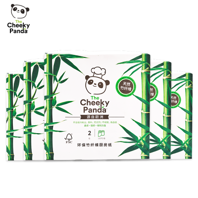 顽皮熊猫10卷原生竹浆厨房卷纸巾竹纤维厨房用纸大尺寸5提TheCheekyPanda