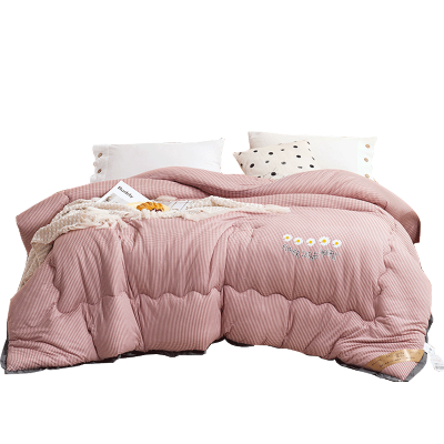 简夫人（MISSJIAN）被子加厚5至8斤羽丝棉针织被子柔软厚实不跑棉被芯北欧风格子透气保暖被褥秋冬季单双人棉被