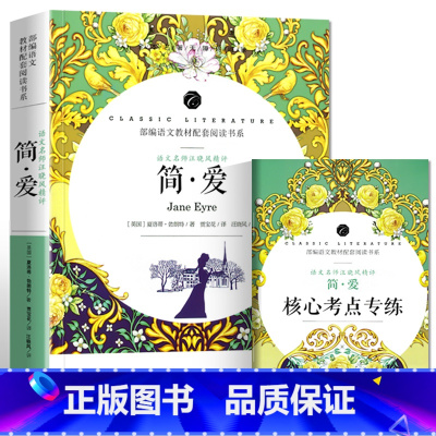 [单本]简爱(送考点) [正版]儒林外史简爱书籍原著九年级下册阅读世界文学名著课外书原版无删减青少年版开明出版社初三初中