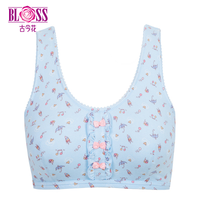 BLOSS/古今花蝴蝶结薄无钢圈无搭扣印花背心少女文胸0GS17