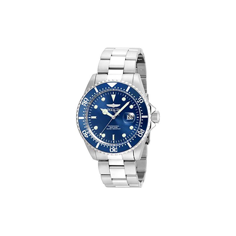 Invicta男士蓝盘不锈钢防水米石英潜水腕表