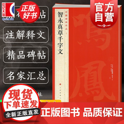 智永真草千字文 中国碑帖名品40大红袍毛笔书法字帖正版图书籍智永楷书字帖书千字文 隋智永真草千字文上海书画出版