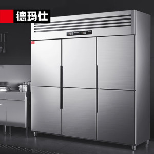 德玛仕(DEMASHI)商用六门冰柜 立式上冷藏下冷冻 -20℃六开门厨房冰箱 六门冰箱 BCD-1300A-2W