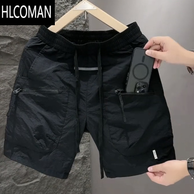 HLCOMAN夏季新款速干休闲工装短裤男潮牌百搭宽松简约运动情侣薄款五分裤