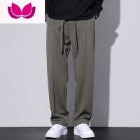 七斓休闲裤男款夏季潮牌宽松阔腿长裤2023新款垂感直筒运动裤子男