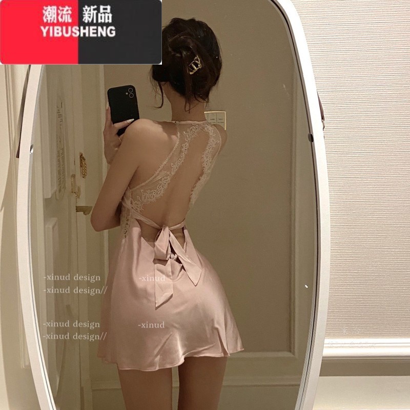 YIBUSHENG纯欲风辣妹吊带连衣裙女2024季新款性感修身包臀风情万种的裙子