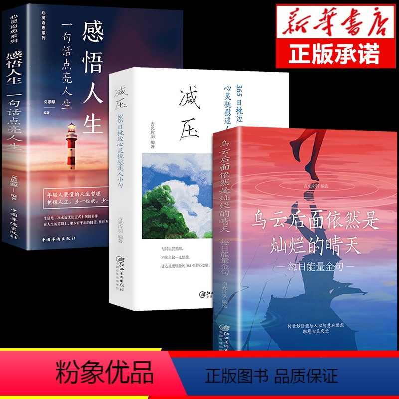 [正版]抖音同款3册 减压+乌云后面依然是灿烂的晴天 感悟人生每日能量金句每日箴言一句话改变人生启迪心灵青春正能量励志