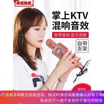 自带支架话筒音响一体麦克风无线蓝牙家用全民唱歌K歌神器手机专用掌上KTV电视电脑儿童卡拉OK专业录音