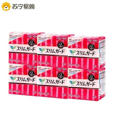 花王乐而雅卫生巾S系列日用25厘米19片*6包组合装套装薄款经期姨妈巾日本进口