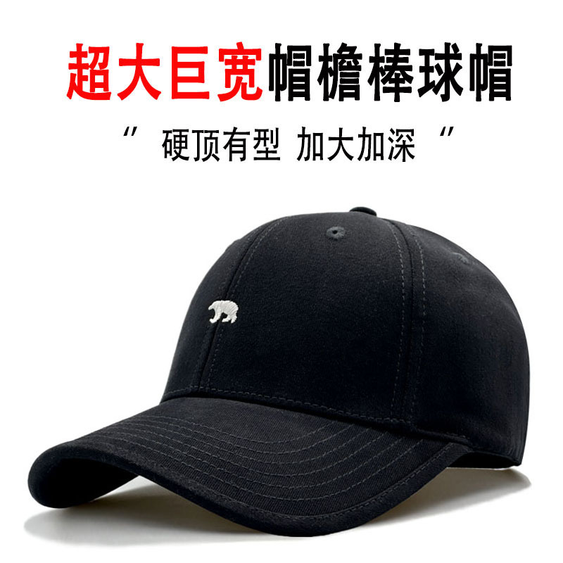 磨毛棒球帽大头围女士高级感秋冬大帽檐显脸小遮阳帽加深加大帽男