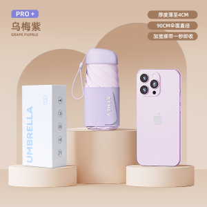 BR 太阳伞防晒防紫外线小巧便携折叠晴雨伞两用女黑胶遮阳伞大雨伞 把