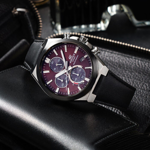 CASIO官方旗舰店卡西欧手表男正品Edifice限量男士商务休闲黑暗之心皮钢带日韩防水石英表男EFS-S630BL