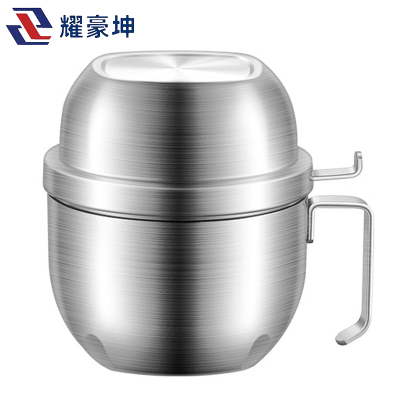 耀豪坤 304不锈钢双层快餐杯双层分格饭盒泡面碗YCL-16/个