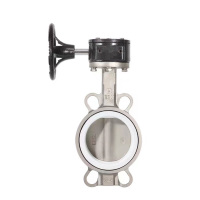 伟鹏双兴 304不锈钢涡轮对夹蝶阀 DN125(5寸)四氟胶 个