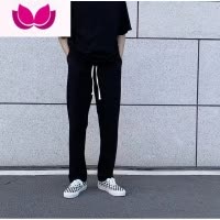 七斓vibe高街裤子男款ins宽松阔腿休闲卫裤拖地长裤垂坠感薄款